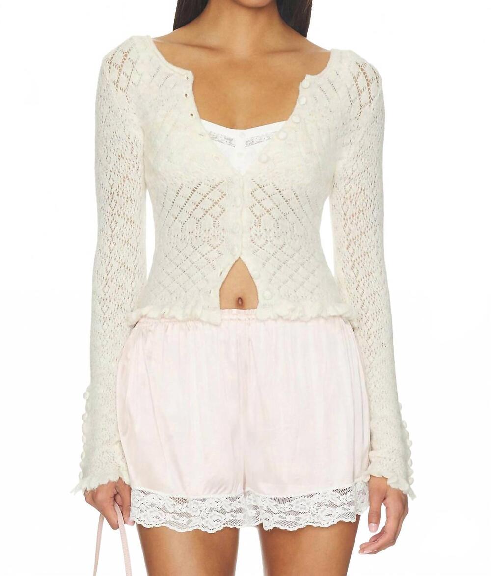 NEW FREE PEOPLE love knit cardigan in winter white heather